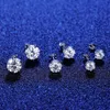 CZcity Srebrny Geometryczny okrągły szterling Diamond gorąca sprzedaż Nowa moissanit 925 Moned Stud