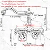 Krany kuchenne srebrne chromowane mosiężne ścianki podwójne uchwyty zlewozmywak łazienkowy mikser krany stukany obrotowy wylewka - dostosowuje się od 3-3/8 ”