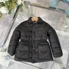 Ny Winter Hooded Baby Jacket Dubbelsidig Använd ner Kids Coat Storlek 100-150 Single Breasted Child Overcoat Nov05