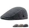 قبعات قبعات من Sleckton Men Retro Plaid for Men Fashion Tweed Newsboy Caps للجنسين فرنس