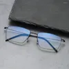 Okulary przeciwsłoneczne ramy czyste tytanowe szklanki kwadratowe szklanki dla mężczyzn ultralight biznesowe optyczne okulary Kobiety pełne cienkie mokradła