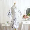 Kadınların Pijama Bordosu Kadın İpek Soyunma Ellikleri Kadın Saten Kısa Kollu Kimono Boyama Nedime Çoruğu