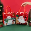 Envoltório de presente StoBag 12pcs Ano de Natal Sacolas Embalagem de presente Não-tecido Alça de Papai Noel Suprimentos Feitos à Mão Crianças Favores de Festa 231102