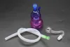 Glas Bong Wasserpfeifen Inline Perc Recycler Bubbler 10 mm Gelenk Shisha Mini Bongs mit Schlauch und Schüssel Mundfilter Glas Ölbrenner Rohr ZZ