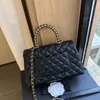 Tote Selsberg Borsa tote con caviale di perle di sirena Pelle di vitello Catena classica trapuntata in hardware Borsa a tracolla con manico intrecciato di lusso Designer Luxury Ladies Francia