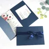 Biglietti d'auguri 50 set Biglietto d'invito per matrimonio tascabile ripiegabile verde scuro Stampa personalizzata Invito per battesimo di fidanzamento XV compleanno IC160 231102