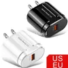 QC3.0 Fast Charging usb plugs Quick Chargers Wall adapters 18W Eu US plug For iphone 12 13 14 15 Samsung Tablet PC M1