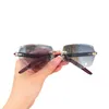 2023 Nowe luksusowe typy projektantów Kajia spersonalizowana bezszramkowa bezszramowa soczewki ins Net Red tego samego typu okularów przeciwsłonecznych żeńskie CT0013 Style 1