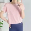 Lulus Women's Yoga Sports Modal半袖アクション常にトップTシャツのクルーネックフィットネススポーツベアーブルデザイン665ess