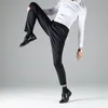 Męskie garnitury męskie Business Casual Pant Black Grey Navy Odpowiednie spodnie biuro nosza nylon spandeksowy mieszany tkanina elegancka 4 sezon