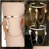 Chain Link Chain Temperament Vrouwen Metalen Bladeren Sieraden Blad Kwastje Hangers Arm Decor Bovenste Armband Drop Levering Sieraden B Dhgarden Dhmki