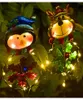 Luci solari da percorso natalizio Luci da palo da giardino natalizie per esterni Luci in metallo Illuminazione da esterno decorativa Babbo Natale Pupazzo di neve Renna con paletti da giardino