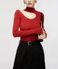 1027 2023 Herbst Marke Gleicher Stil Pullover Langarm Rundhals Schwarz Weiß Rot Pullover Mode Damen Kleidung Hohe Qualität frauen