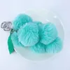 Llaveros Fruta Pom Ball Llavero Imitación Piel Coche Titular Pompom Uva Llavero Mujer Bolsa Colgante Charms Anillo Regalo