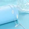 Länk armband voq silver färg mode enkla blad damer temperament all-match runda pärlarmband smycken