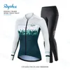 Cycling Jersey Sets Raphce womens cycling jersey long sleeve mountain bike clothing road suit trousers mtb 231102