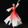 Conjuntos de roupas Traje de Dança Clássica Feminino Elegante Chinoiserie Estilo Guarda-chuva Fan Performance Yangge Solo