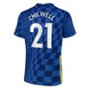 Qqq8 21 22 Kante Giroud Lukaku Maglia da calcio da uomo Pulisic Kovacic Ziyech Home Blu Maglia da calcio assente Lampard Jorginho Manica corta Adulto