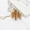 Pendant Necklaces Fashion Religious Necklace Simple Open Bible Book With Cross Women Men Judaism Orthodox Jewelry Long Wholesale