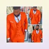 Jackelpantsvest gutaussehende orange schlanke fit Hochzeit Tuxedos Business Party Prom Mann Blazer formelles Kleid Terno Maskulino Men0391850060