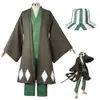 Anime Bleach Cosplay Urahara Kisuke Halloween Carnival Party Costume Men Women Black Kimono Pants Hat Outfits Close Cosplay