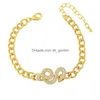 Chain Link Chain Bohemen Hart Goud Kleur Dames Armbanden Hamsa Witte Zirkonia Trendy Sierlijke Vriendschap Sieraden Drop Delive Dhgarden Dh6Jr