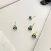 Studörhängen Silvologi 925 Sterling Silver Blue Crystal Heart Small For Kids Girls Minimalist Sleeper Women's Jewelry