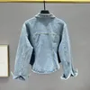 Vestes pour femmes industrie lourde bleu Denim veste femmes printemps manteau 2023 Streetwear à manches longues jean haut diamants manteaux