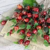 Dekorative Blumen, Granatapfel, künstliche Beeren, Beerenstiele, Blumen, Weihnachten, gefälschte Dekoration, Zweige, rote Faux-Picks, Stechpalme, Hagebutte, Simulation