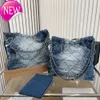 Sacs à bandoulière Channel 22 Denim Grand Sac à provisions Fourre-tout Voyage Designer Femme Sling Body Sac à main le plus cher avec chaîne en argent Gabrielle QuilG