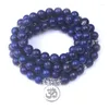 Strand 8mm Mala Bracelet Natural Lapis Lazuli kralen Meditatie Tibetaanse genezende mannen Sieraden