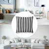 Almohada Black White Stripe Bedspread Cubiertas de tiro para la cubierta de la sala de estar Sofá Funda de almohada