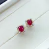 Stud Oorbellen KJJEAXCMY Fijne Sieraden 925 Sterling Zilver Ingelegd Natuurlijke Ruby Oorstekers Dames Meisje Party Verjaardagscadeau