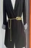 Złoty łańcuch cienki pasek dla kobiet mody metalowe łańcuchy talii damskie sukienka spódnica dekoracyjny pasek punkowy akcesoria biżuterii g22512380