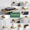 Bath Accessory Set Stainless Brush Rack 304 Double Paper Tissue Holder Matte Toilet Towel Gold Shelf Bar Steel