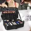 Cosmetische tassen Reismake-up Treinkoffer Make-up cosmetische kofferorganisator Draagbare opbergtas voor kunstenaars met verstelbare verdelers 231101