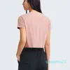 Dessus de Yoga chemise coton sport décontracté à manches courtes t-shirt entraînement intérieur séchage rapide respirant débardeur pour les femmes