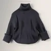 Pullover Autumn Winter Baby Boys Girls Turtleneck Sweaters Kids Pullover Solid Knit Bottom Sweaters For Childrens Clothing 231102