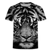 T-shirt da uomo Personalit Riding Motorcycle Tiger Camicia con stampa 3D Uomo Donna Tshirt Estate Casual manica corta O-Collo Streetwear TopsTees