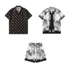 Nieuwe luxe ontwerper Shirts Mens Mens Fashion Geometric Print Bowling Shirt Hawaii Floral Casual Shirts Men Slim Fit Short Sleeve Shirtsss
