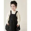 Mädchen Kleider Mode Herbst Winter Baby Mädchen Rot Schwarz Blumenmuster Ärmellose Knielangen Casual Kinder Outwears