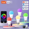 Ampoule intelligente Tuya Wifi/Zigbee E27, lampe LED, intensité variable, RGB CW, fonctionne avec Alexa/Google Home, contrôle via application Smart Life