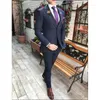 Herenpakken knappe groomsmen wol blend bruidegom tuxedos heren heren trouwjurk man jas blazer prom diner (jasbroekbroekvest) a129