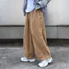 Men's Pants Slim American Niche Design Retro Khaki Corduroy Wide Leg Straight Japanese Casual Y2k Clothes