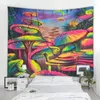 Tapisseries 3DTrippy champignon imprimé tapisserie Hippie coloré Art Tapiz tenture murale bohème chambre décoration 8 tailles