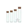 5Pcs Clear Glass Test Tube DIA 20/25/30mm Length 100/120/150/200mm Flat Bottom With Cork