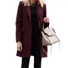 Abiti da donna Eleganti Cappotti con risvolto retrò slim Giacche Casual Cappotto a maniche lunghe da ufficio Moda Donna Blazer monopetto solido