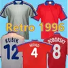 Qqq8 Retro 1996 Camisa de futebol tcheca Nedved Novoy Poborsky Frydek Kubik Berger Camisa de futebol Calcio Sport Classic 96