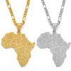 Anniyo Africa Map Pendant Necklaces Women Men Silver Color Gold Color African Jewelry #077621B H0918297l