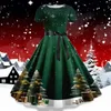 Casual Dresses 50s Vintage Short Sleeve Summer A-Line Retro Red Swing Dress Christmas Women Gala Party Formal Gown 70s Green 2023